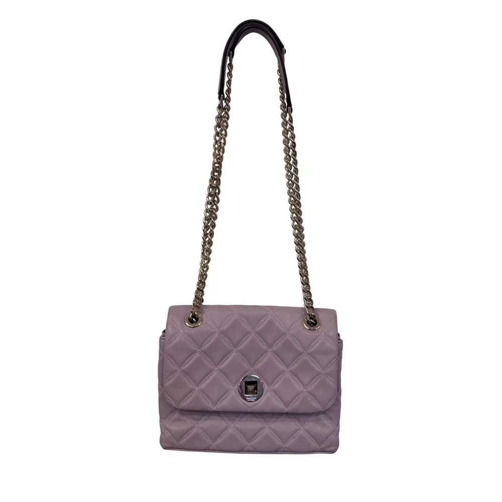 Kate Spade Natalia Flap‎ Shoulder Bag Quilted Leather Lilac WKRU7074 Preloved